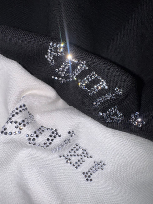 ラインストーンロゴユニセックスロンT